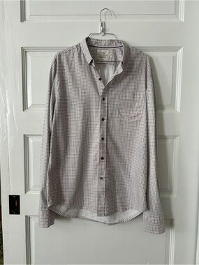 WRK Slim Fit Dress Shirt in Light Gray & Red Check